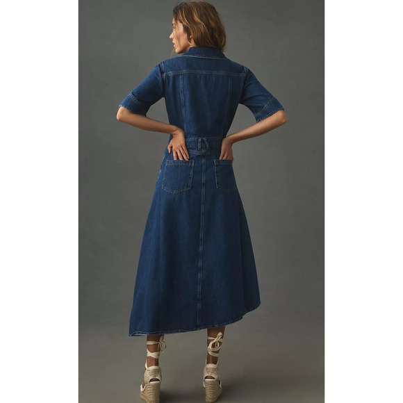 Anthropologie Blue Denim Midi Dress - Picture 2 of 5